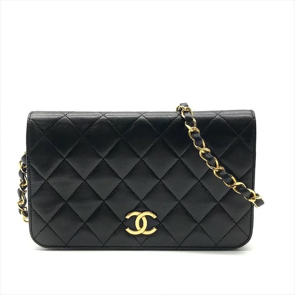 AUTHENTIC CHANEL single flap classic 24k gold lambskin vintage 1988 bag - Picture 1 of 12